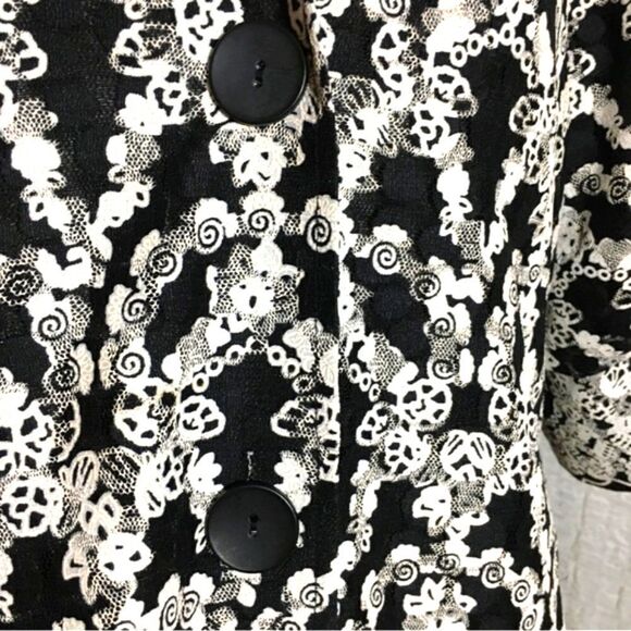 Saint Gil Paris Black & White Print Cardigan Size L - Picture 12 of 14